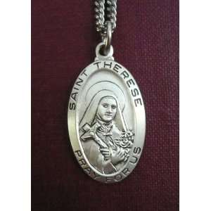   Silver St. Therese Charm   18 Chain   Patron Saint of Missionaries
