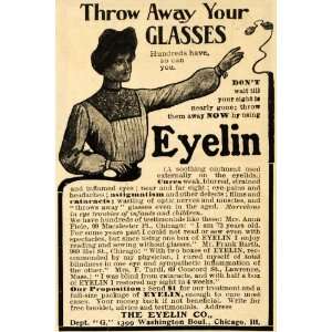 1904 Ad Eyelin Soothing Ointment Eyelids Eyesight Vision 