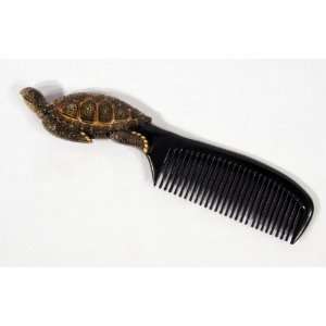  Handpainted Brown Sea Turtle Comb Beauty