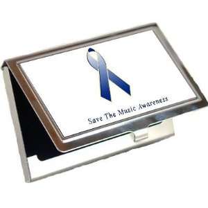   Save the Music Awareness Ribbon Business Card Holder
