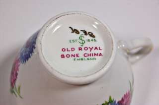 Vintage Old Royal Bone China Tea Cup and Saucer England  
