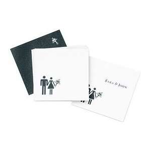  Black and White Wedding Favor Cards   Bride & Groom 