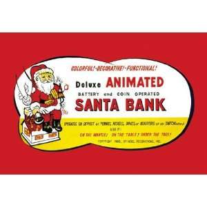   Buyenlarge Animated Santa Bank 12x18 Giclee on canvas