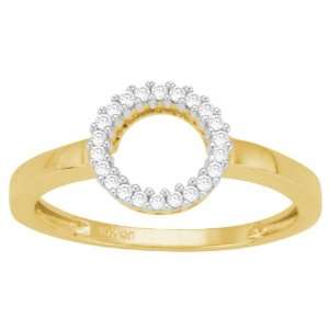   10K Yellow Gold 0.10cttw Diamond Fashion Circle Promise Ring Jewelry