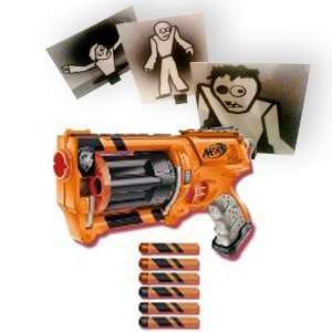 Nerf N Strike Maverick Geared up with Zombie Card Targets 