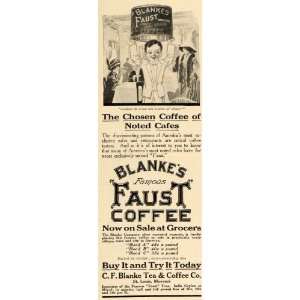  1912 Ad C. F. Blanke Tea Coffee Faust Blend Cafe Drink 