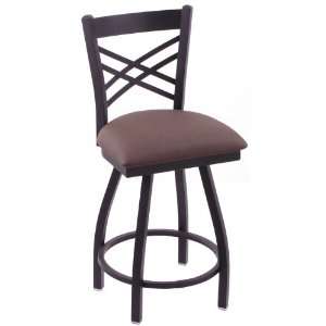   Bar Stool with Black Wrinkle Finish, Rein Coffee Vinyl Seat Home