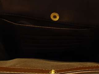 Giani Bernini Brown Leather Purse Shoulder Bag Handbag Many Pockets 