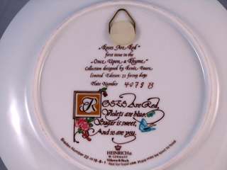 Heinrich Roses are Red Collector Plate COA  