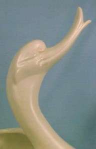 Lg Vintage SWAN IVORY MATTE ART POTTERY PLANTER by HULL  