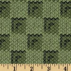  44 Wide Enchantment Geometric Squares Green Fabric By 