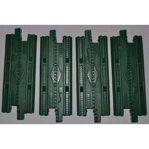 GeoTrax Straight six Inch Track Segement (4) Green (Grooved Center of 