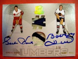 BOBBY HULL & GORDIE HOWE DUAL PATCH AUTO THE CUP HONORABLE NUMBERS #02 