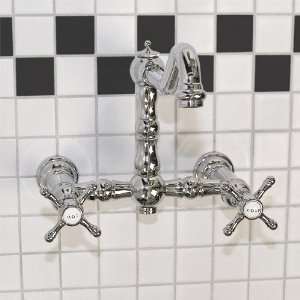  Delilah Wall Mount Faucet   Cross Handles   Brushed Nickel 