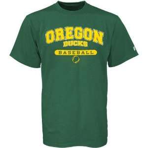    Russell Oregon Ducks Green Baseball T shirt