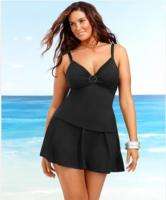 Coco Reef Black Skirted Tankini Swimsuit 36DDD Cup L Large NWT  