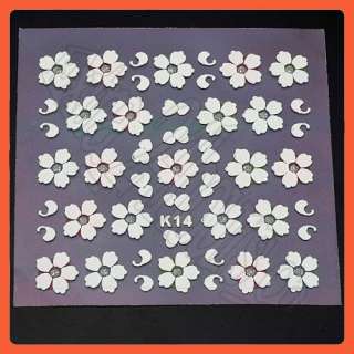 Sheets 3D Nail Art Stickers Beautiful Flower Design  