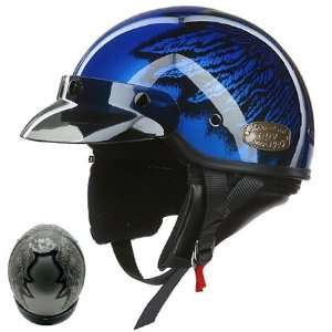    AGV Thunder Blue Eagle Half Helmet Small  Blue Automotive