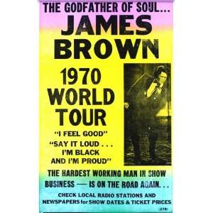  James Brown 1970 World Tour 14 X 22 Vintage Style Concert 
