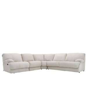   White Microfiber 4pc Sectional Recliner Sleeper Sofa