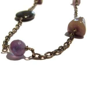   03 Amethyst Sodalite Purple Blue Chain Stone Long 38 Jewelry