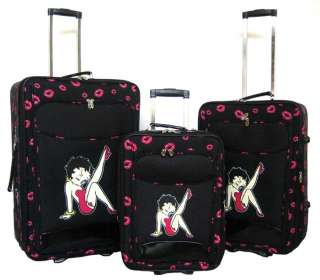 Piece Luggage Set Travel Bag Rolling Wheel Betty Boop  