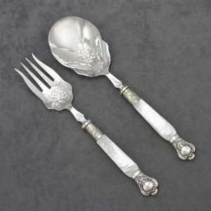   made in England Salad Serving Spoon & Fork, Chased