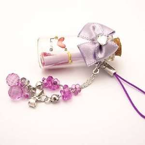 Purple Love Letter In A Bottle Cell Phone Charm Strap 