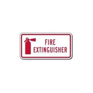  Fire Extinguisher Text and Symbol Sign   12x6