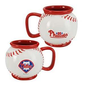  Philadelphia Phillies Sculpted Ceramic Baseball Mug 16oz 
