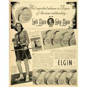  1939 Ad Elgin National Watch Co Lord Archery Sarah Louise 