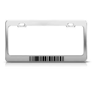  Barcode Code Matrix license plate frame Stainless Metal 