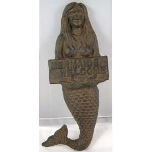 Iron Hanging Mermaids Welcome Sign ~ Mermaid Wall Plaque  