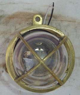 Original Polished Brass Engine Room Ceiling Mounted Nautical Light 