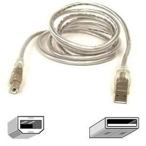 Belkin USB 2.0 Cable. 10FT USB AB DEVICE USBA TO USBB CLEAR ICE FOR 