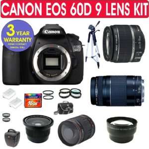  Canon EOS 60D Digital SLR Camera + Deluxe Camera Outfit 
