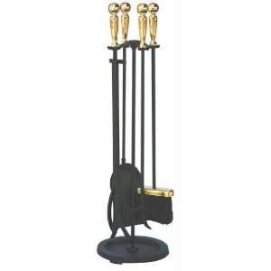  Uniflame 5 Piece Black Wrought Iron Fireset with Ball 