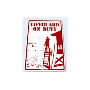  Seaweed Surf Co Lifeguard On Duty Red Aluminum Sign 18 