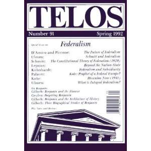  TELOS 91 Federalism Paul Piccone Books