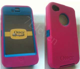 Pink Blue OtterBox Defender Case For iPhone 4 4S NO CLIP  