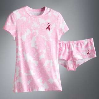 NWT Simply Vera Wang Breast Cancer Tee & Boy Short Set  