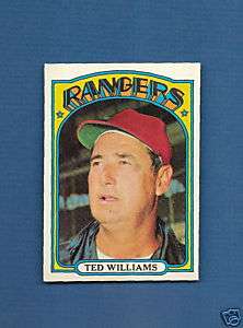 1972 Topps #510 Ted Williams Texas Rangers Mgr   NRMT+  