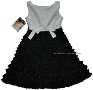 NEW Size 7 BISCOTTI Little Girls Formal Dress BLACK RUFFLE IVORY 