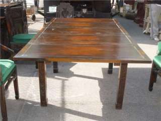 CARVED ORIENTAL ANTIQUE TEAK DINING ROOM TABLE 10NY012B  
