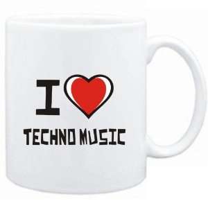  Mug White I love Techno Music  Music