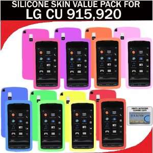  Silicone Skin 8 pc. Value Pack for your LG VU CU915 (Blue 