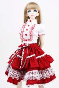299 Red Dress/Clothes/Suit/Outfit 1/4 MSD BJD Dollfie  