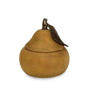  Small Bosc Pear Canister with Lid in Gold