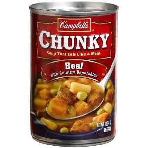 Campbells Chunky Soup, Beef w/Country Vegetables, 10.75 oz Cans, 12 