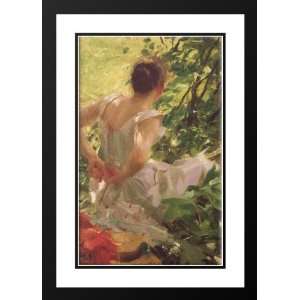 Zorn, Anders 28x40 Framed and Double Matted Woman dressing  